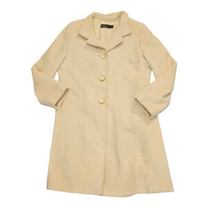 Yell Large Beige Long Sleeve Beige Button Up Pea Coat
